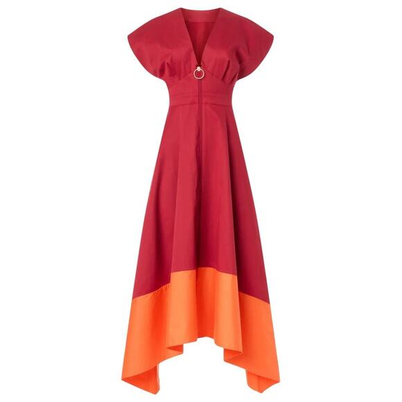 Roksanda x RTR Two-Tone Midi Dress in Red/Orange Size US 6​